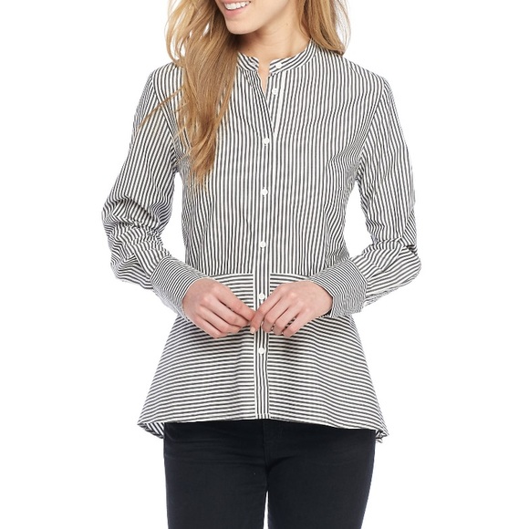 French Connection - Striped Peplum Top - NWOT - Picture 2 of 5